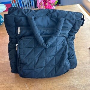 Cloud Island Quilted Diaper Bag w/ Changing Pad Black Multi Pocket